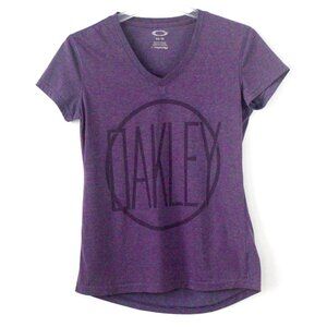 Oakley Purple Logo Graphic Short-Sleeve V-Neck Casual T-Shirt Extra Small